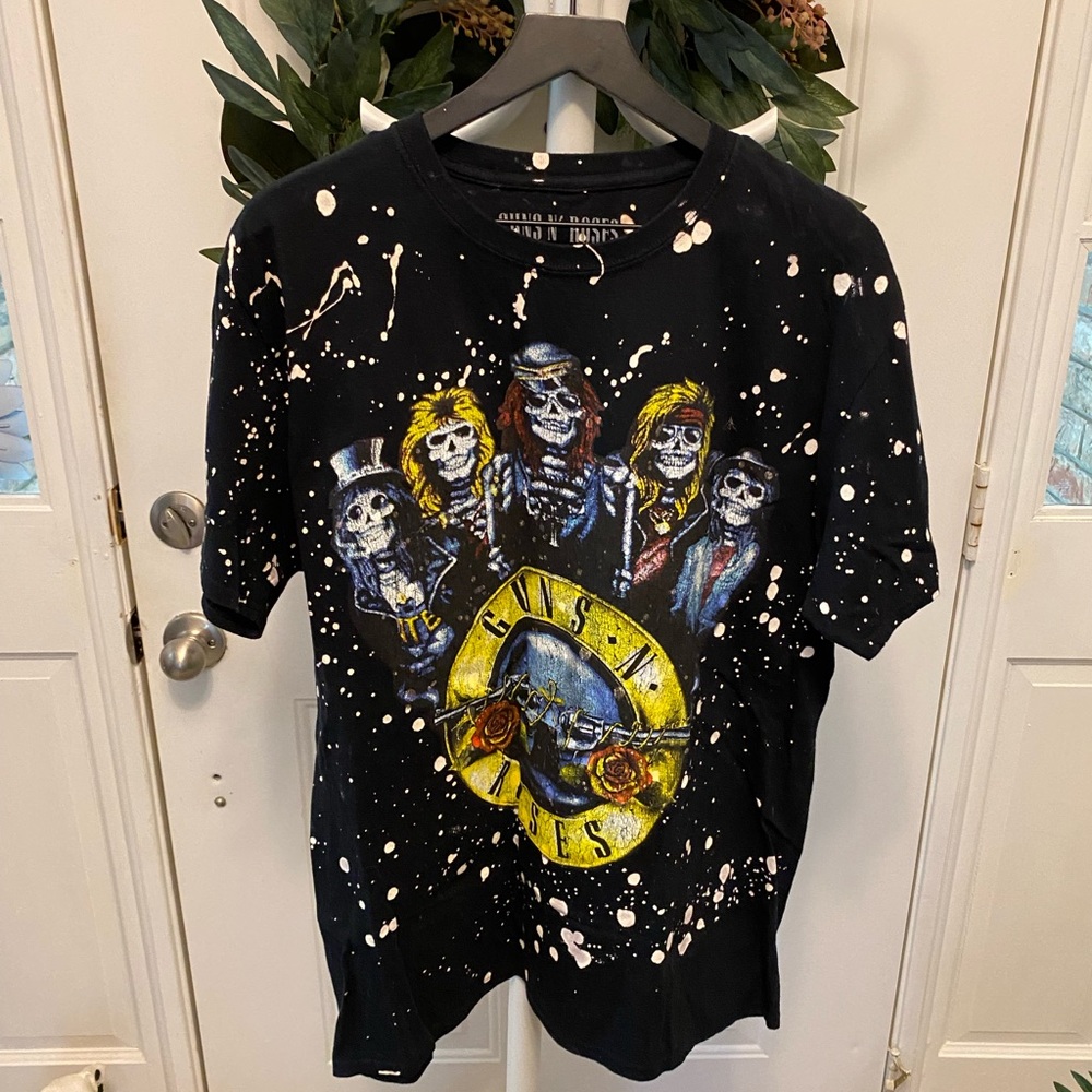 Guns N Roses Bleached Rock Band Tee T Shirt L